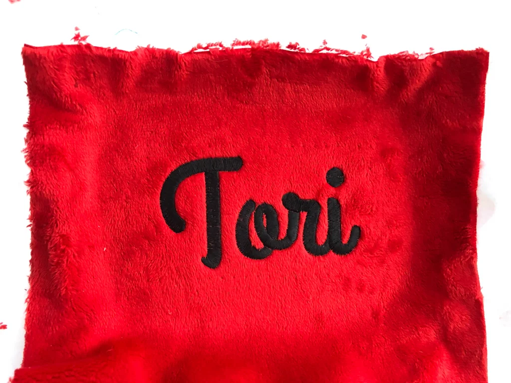 Machine Embroidered Christmas Stocking Part Four: How to Embroider Minky and Velvet 1 image 14